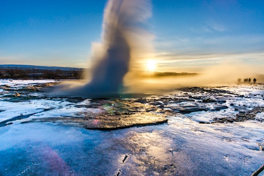 water waves hitting the shore during sunset in Snæfellsnes Iceland