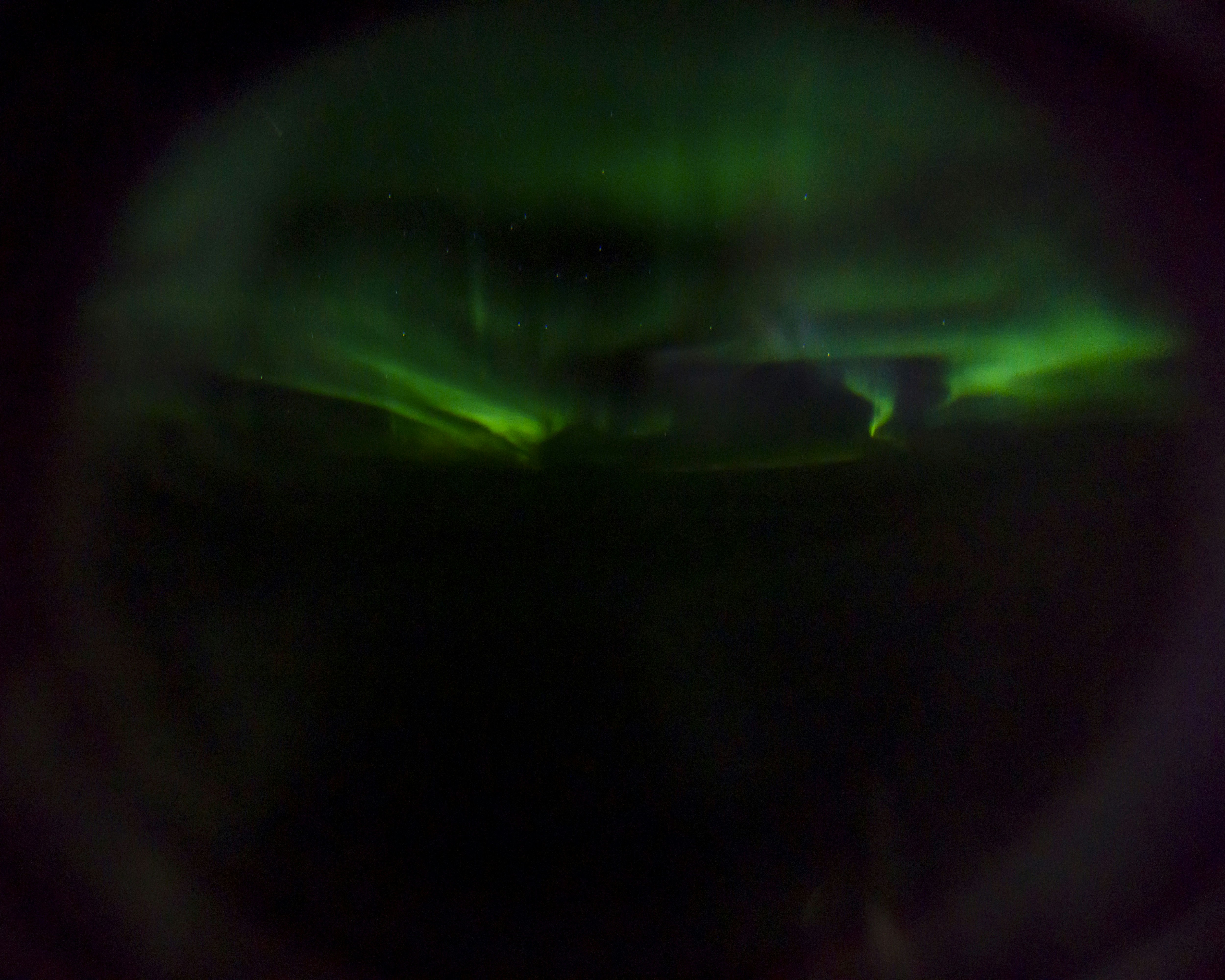 northern lights through lens