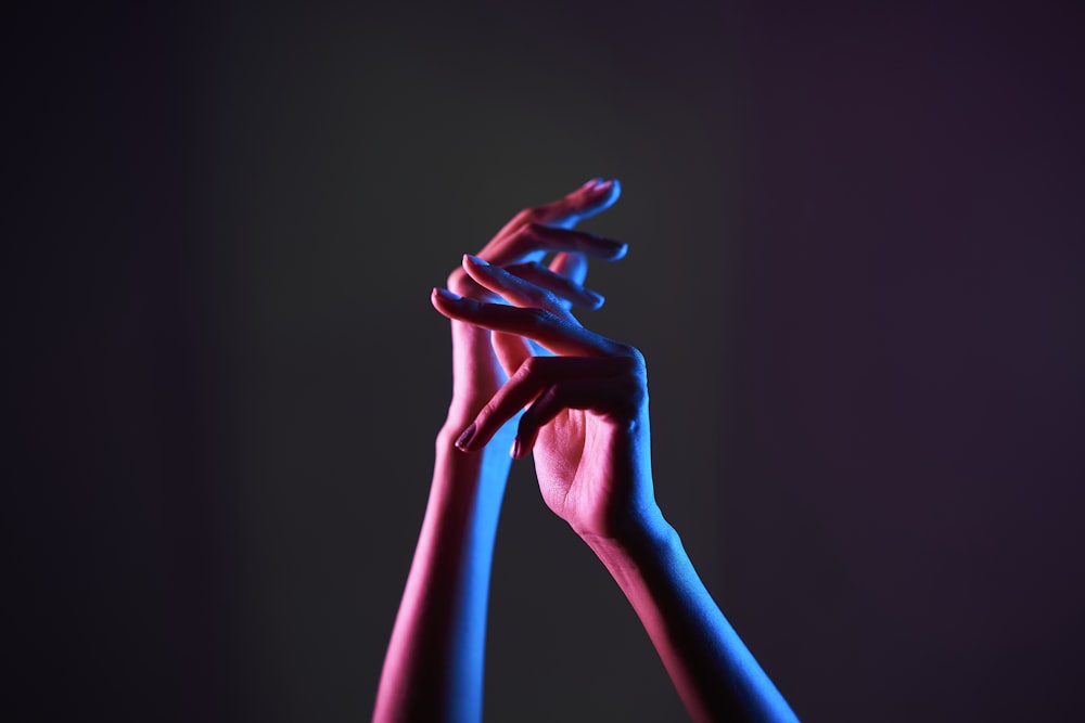 woman with red hair in black background