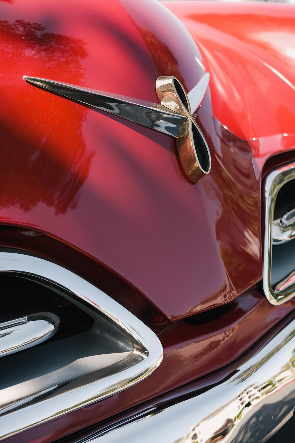 red and silver car door