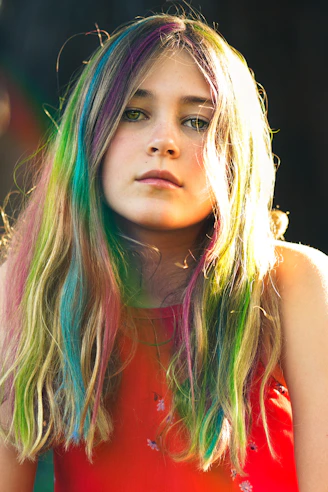 woman in red tank top