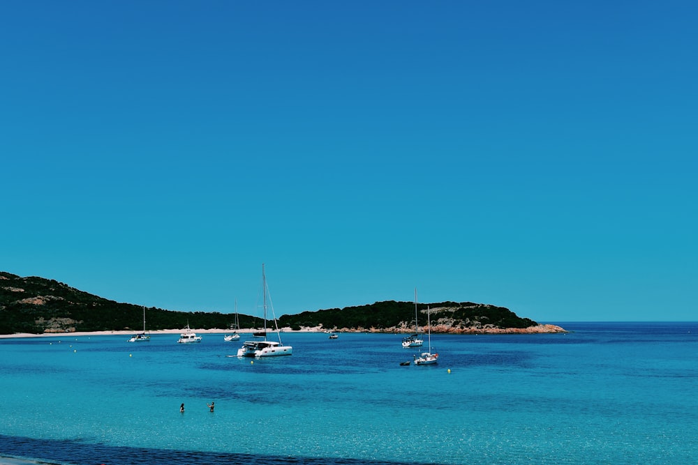 white boats on sea during daytime