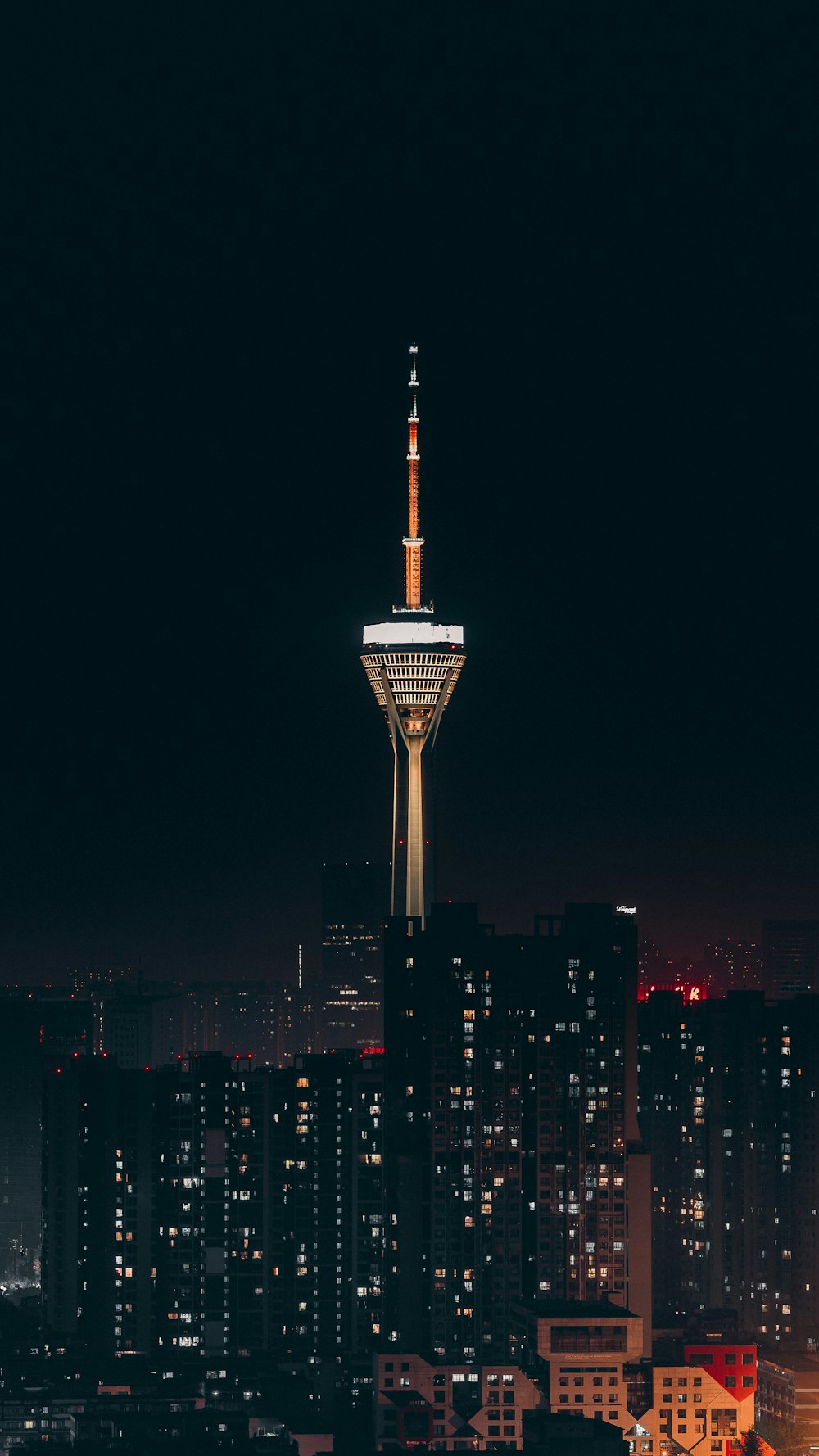 high rise building during night time