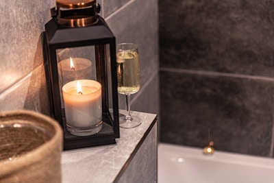 A serene corner of the spa with aromatic candles and soothing decor.