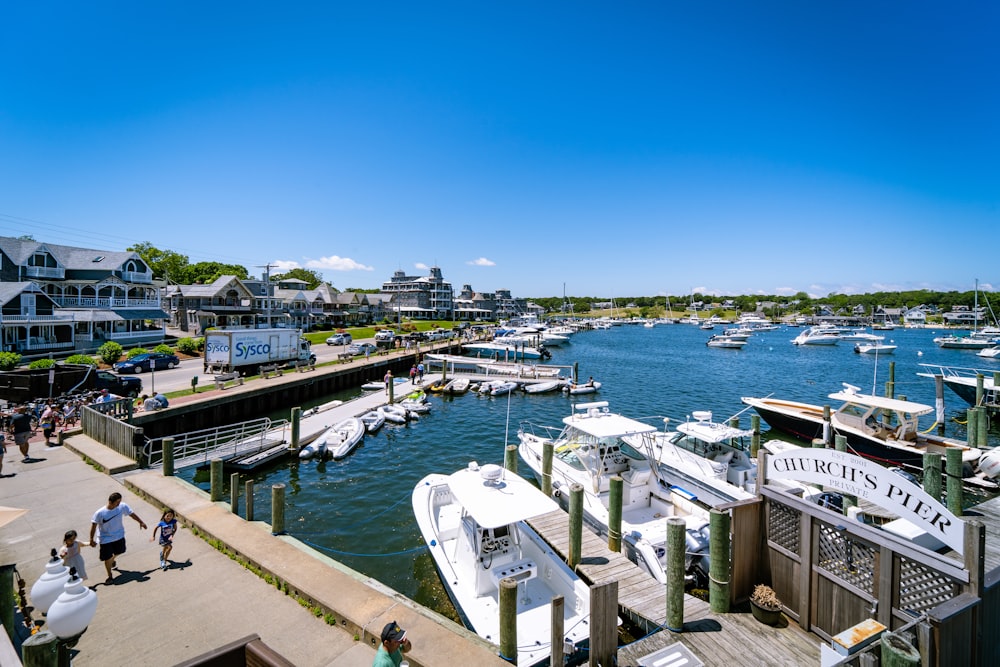 a harbor filled with lots of white boats