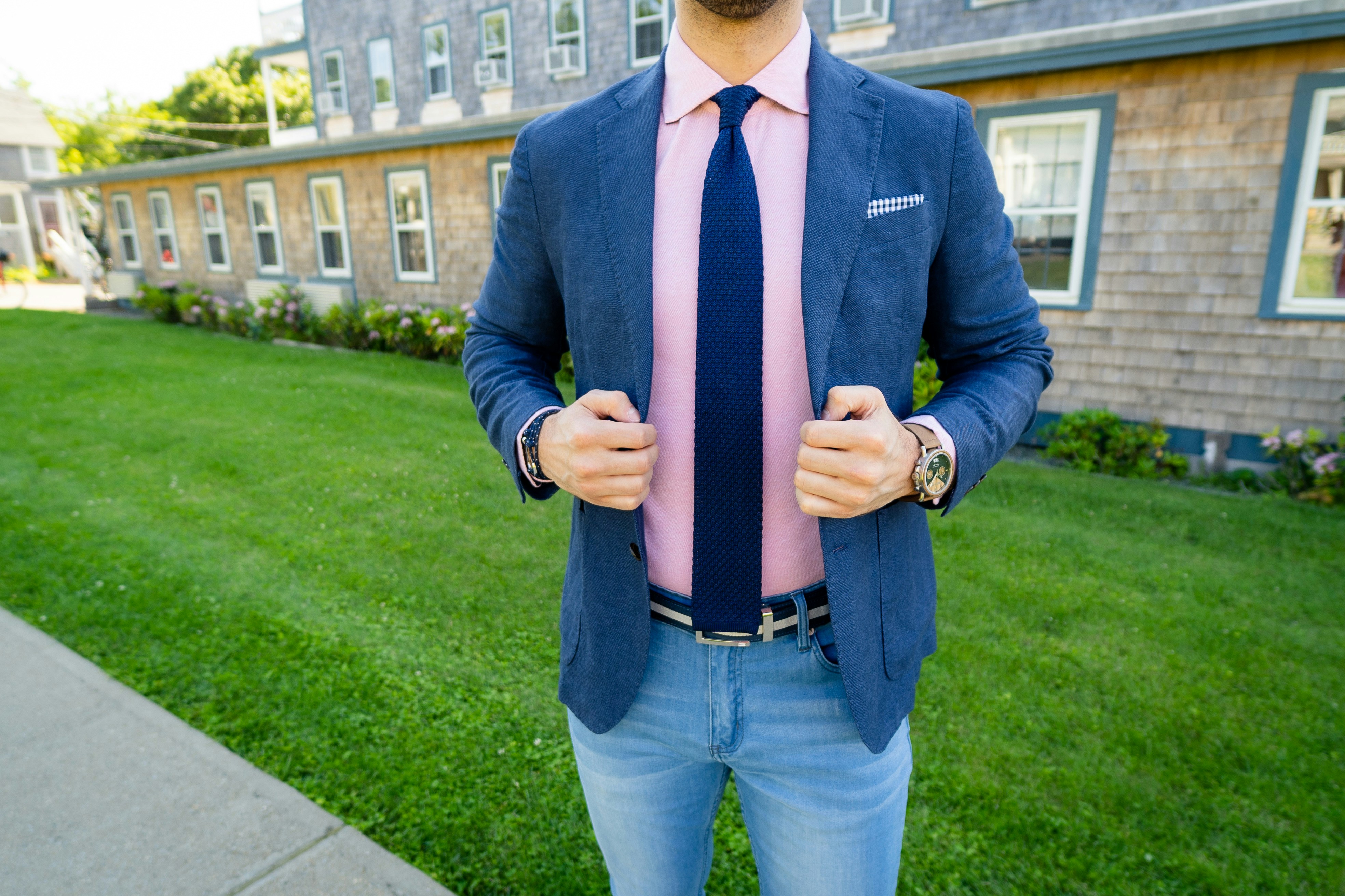 man in blue suit jacket and blue dress shirt