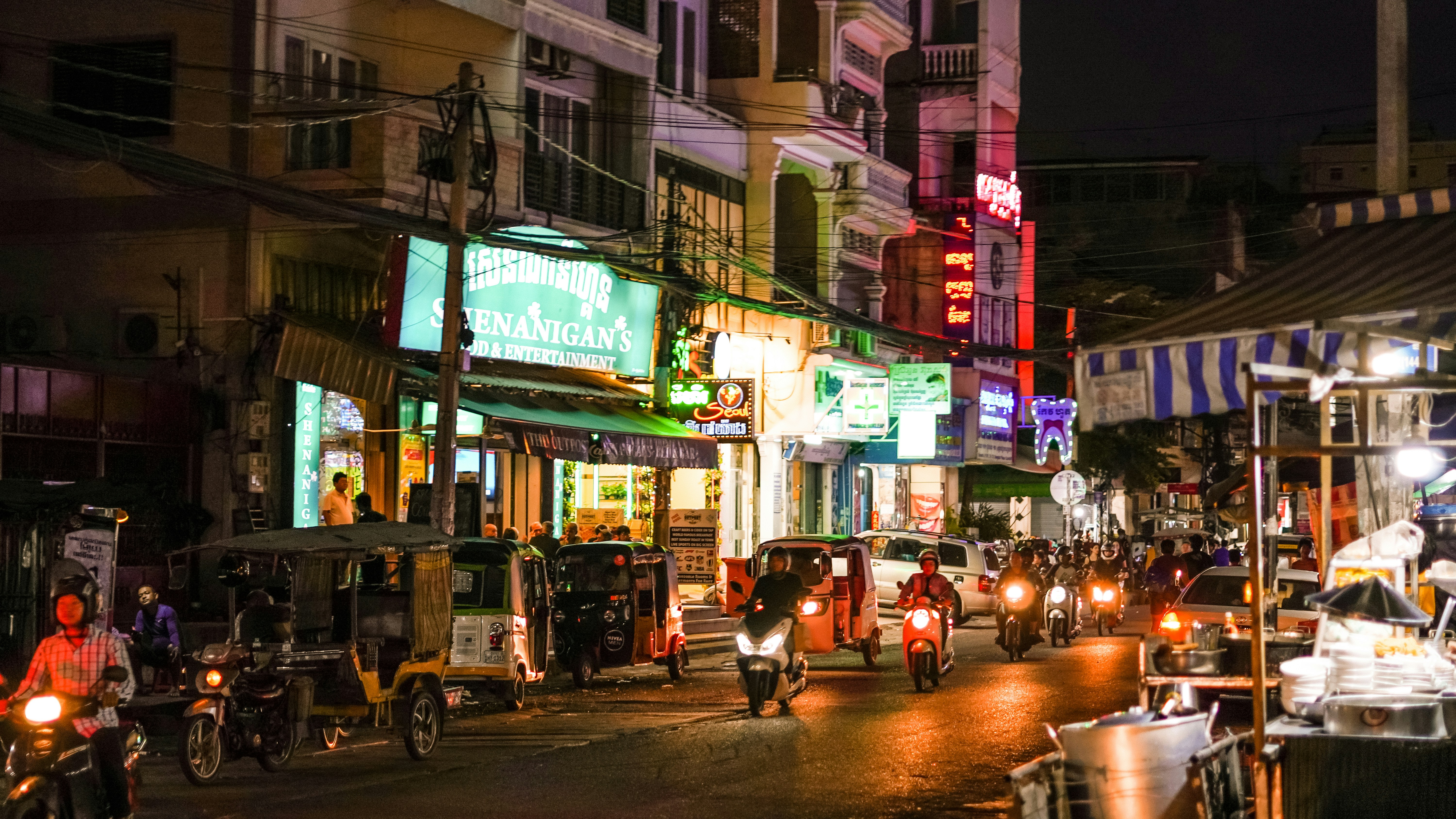a night shoot near night marketing in Phnom Penh, Cambodia