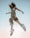 woman in white dress jumping