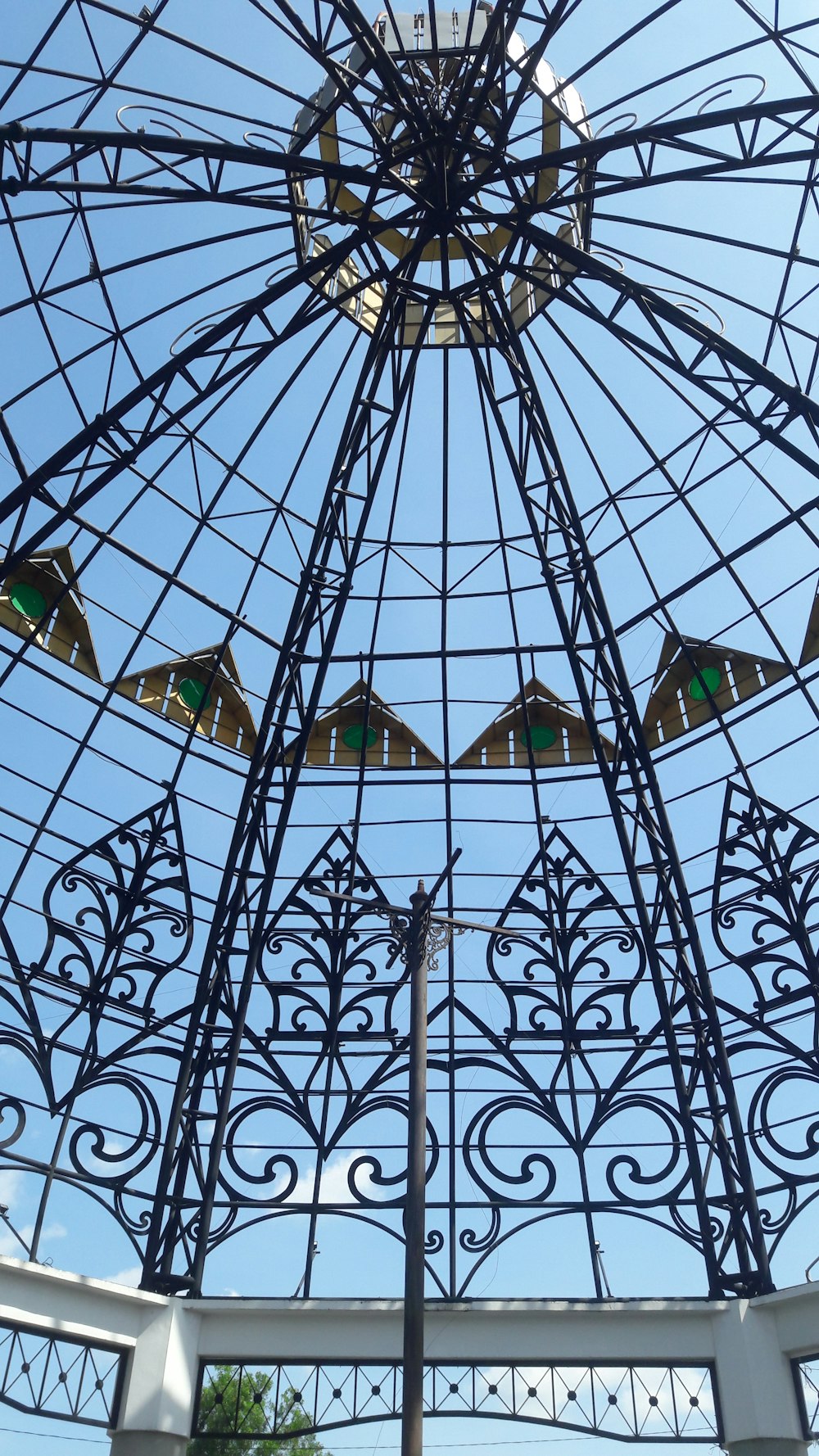 blue and white glass roof