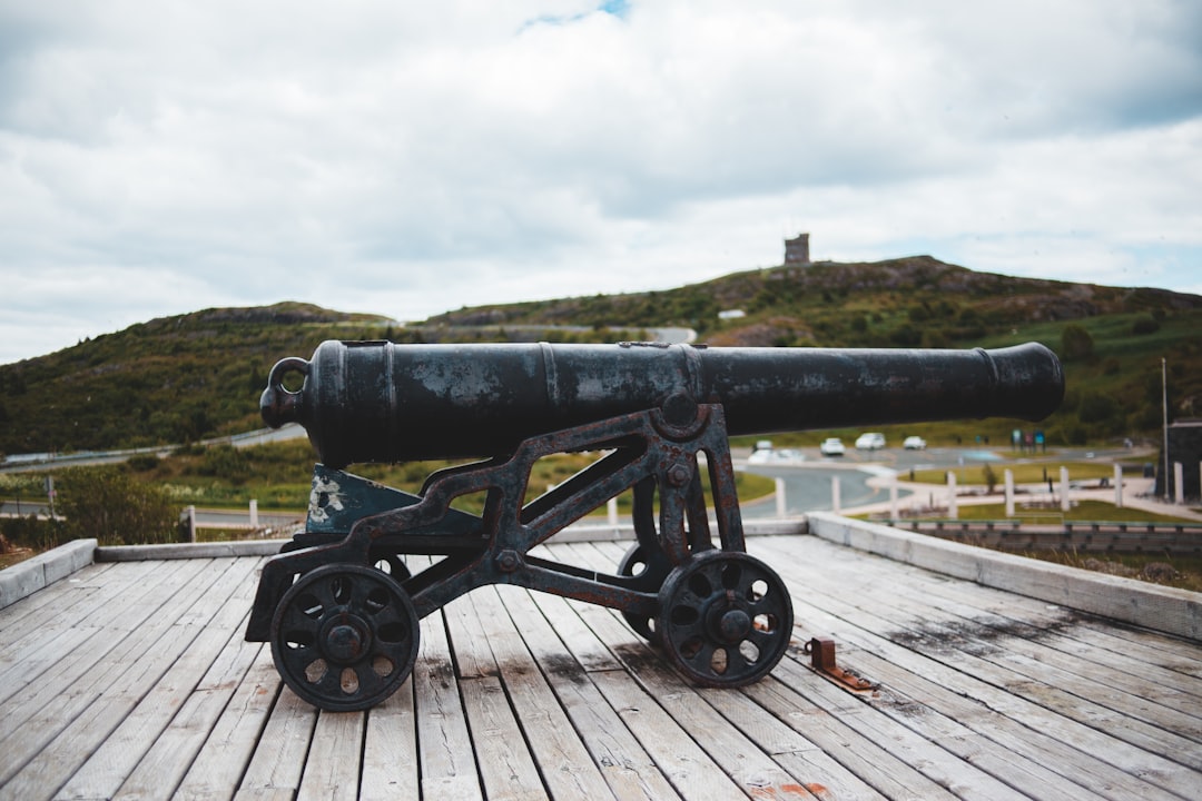 black canon on brown wooden dock during daytime