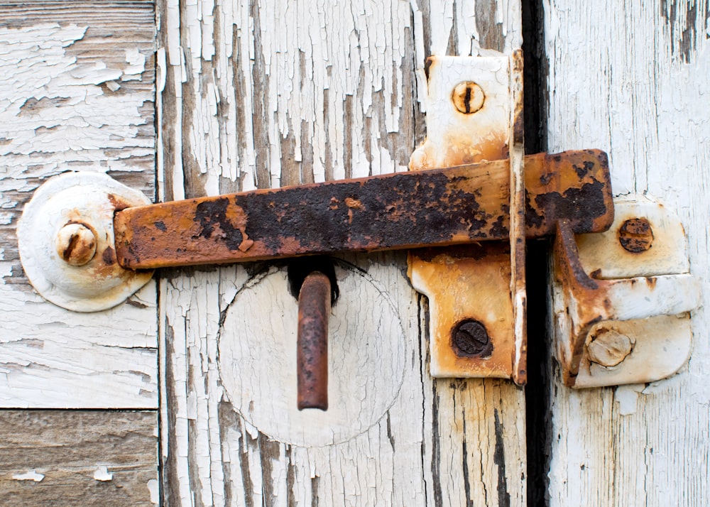 brown and gray wooden door