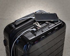black and gray luggage bag