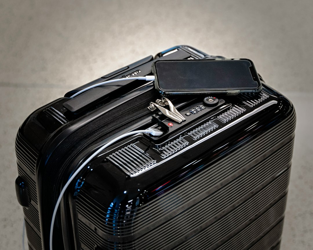 hard-shell suitcase closeup