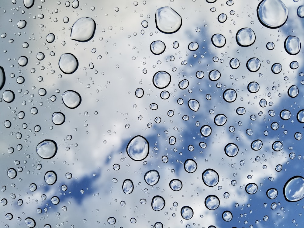 water droplets on clear glass