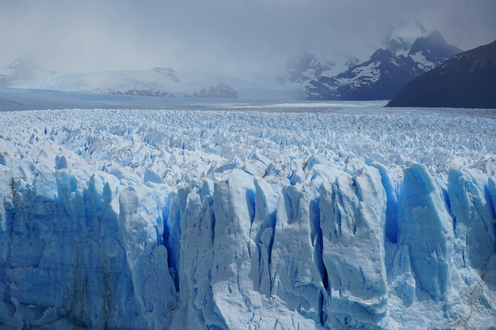 ice formation under gray sky