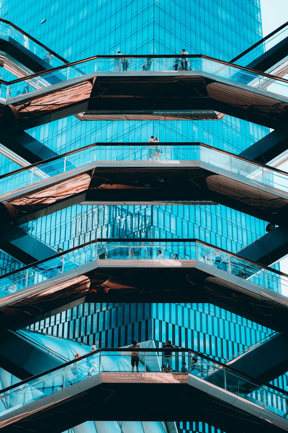 brown and blue concrete building