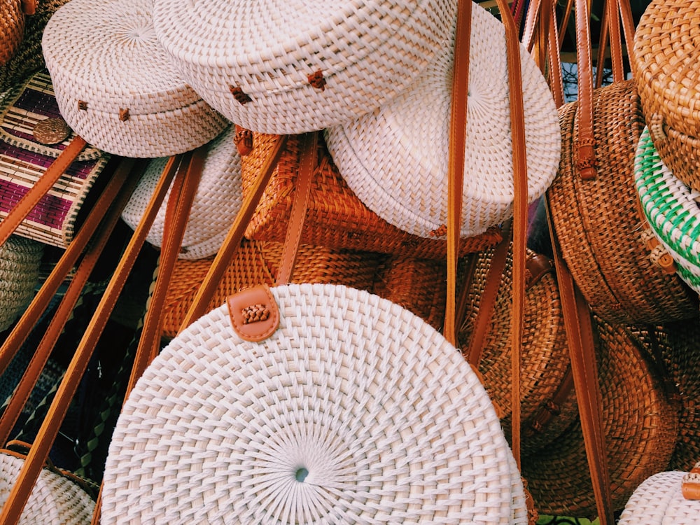 white round table cloth on brown wooden table