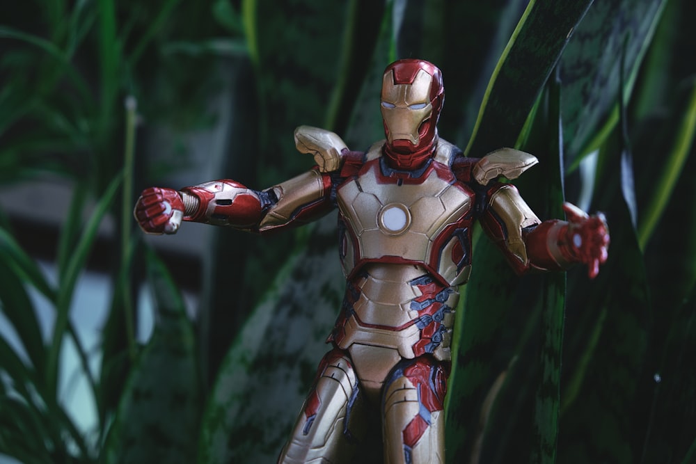 red haired woman in brown and red suit action figure