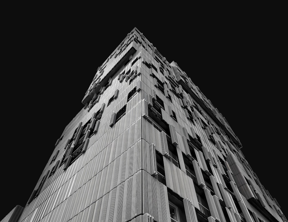 grayscale photo of high rise building