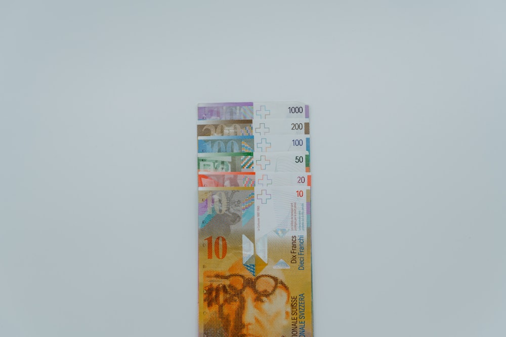 10 banknote on white surface
