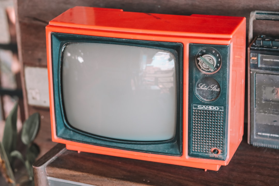 red and black crt tv, Vintage cafe in Thailand