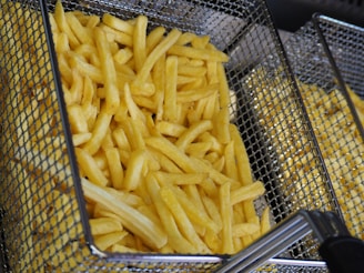 yellow pasta on stainless steel shopping cart