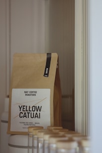brown and white plastic pack