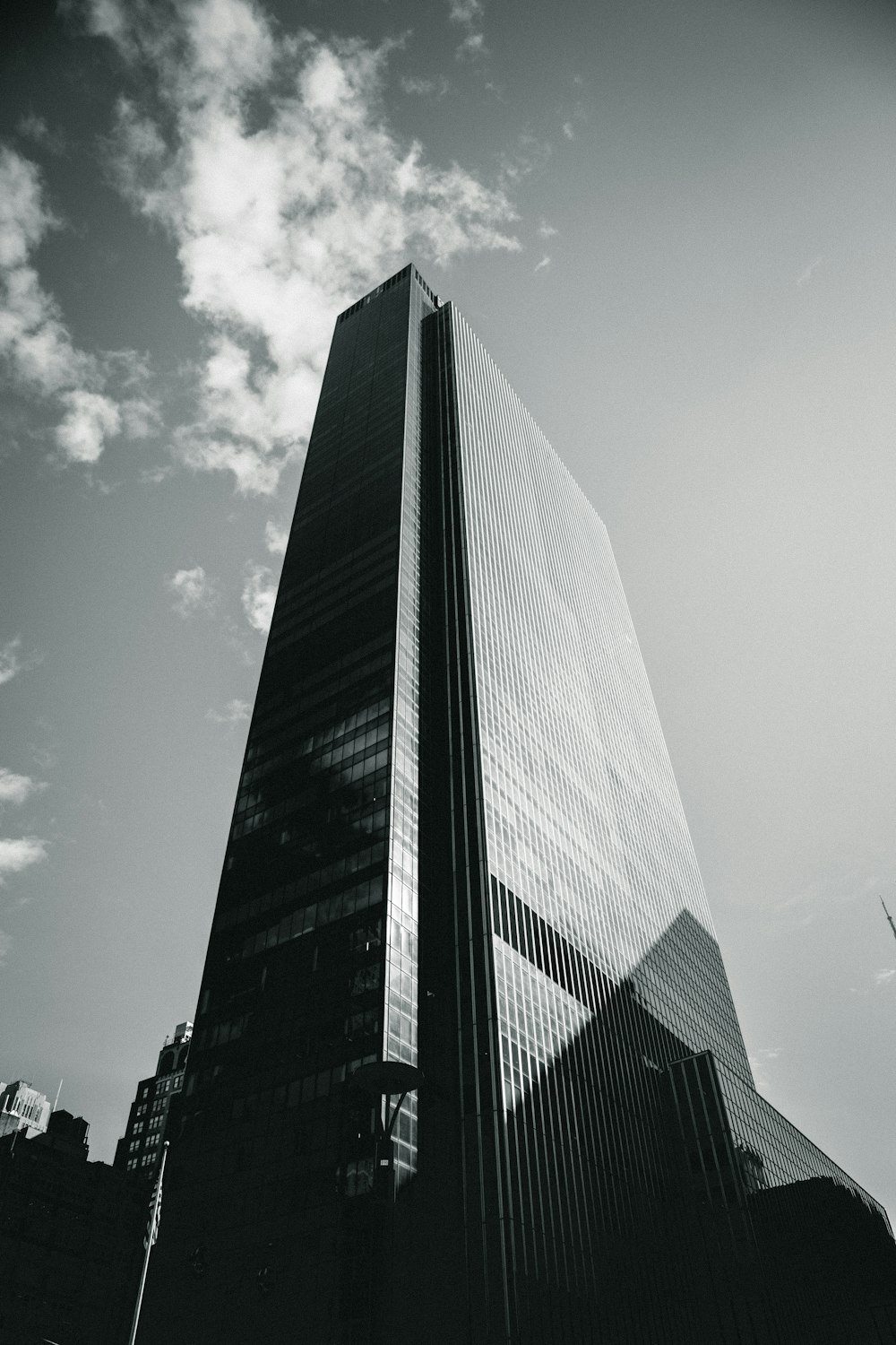 grayscale photo of high rise building