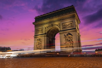 arc de triomphe during dusk