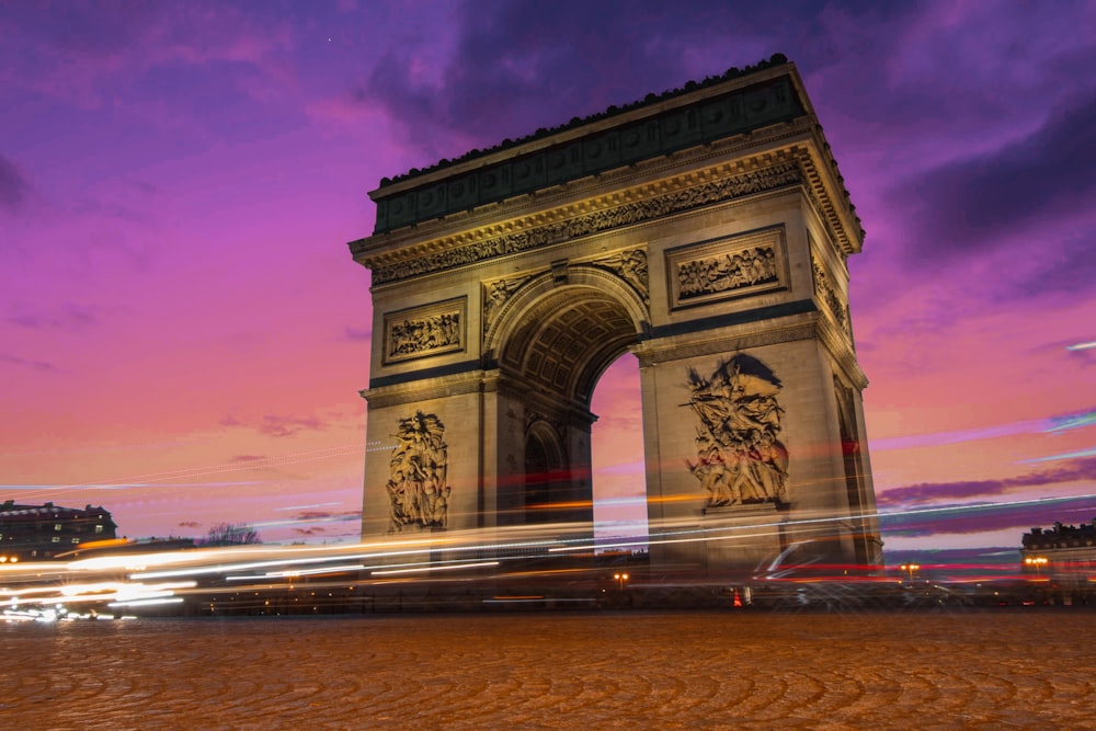 arc de triomphe during dusk