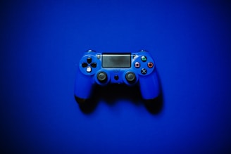 blue sony ps 4 game controller