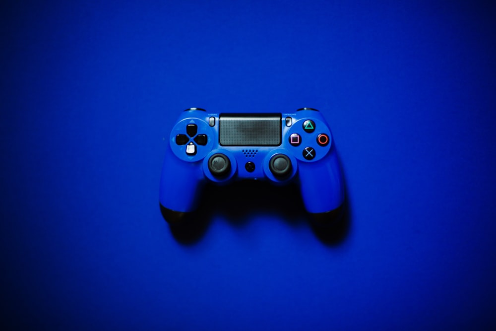 blue sony ps 4 game controller