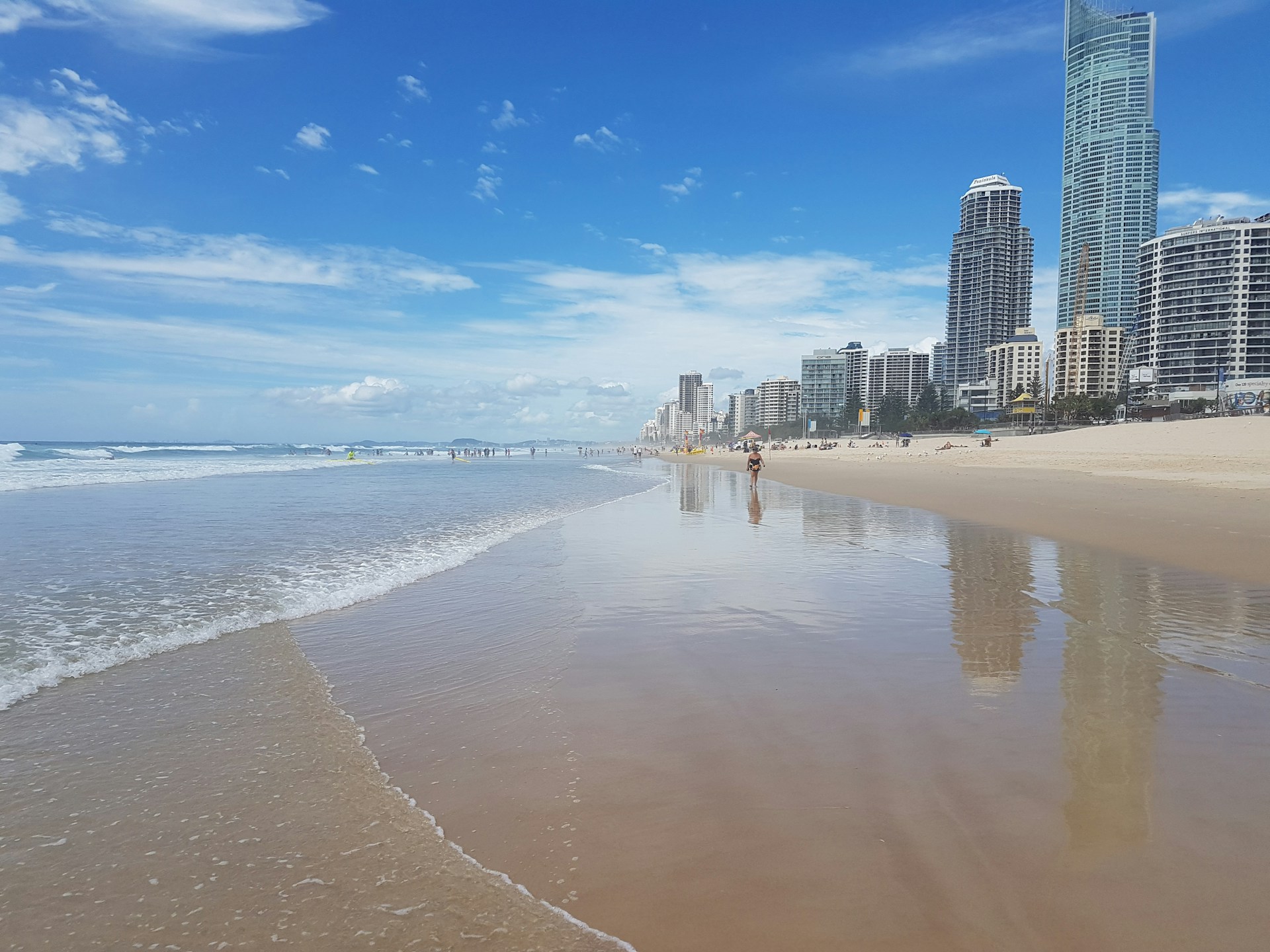 city skyline across the sea under blue and white cloudy sky during daytime
