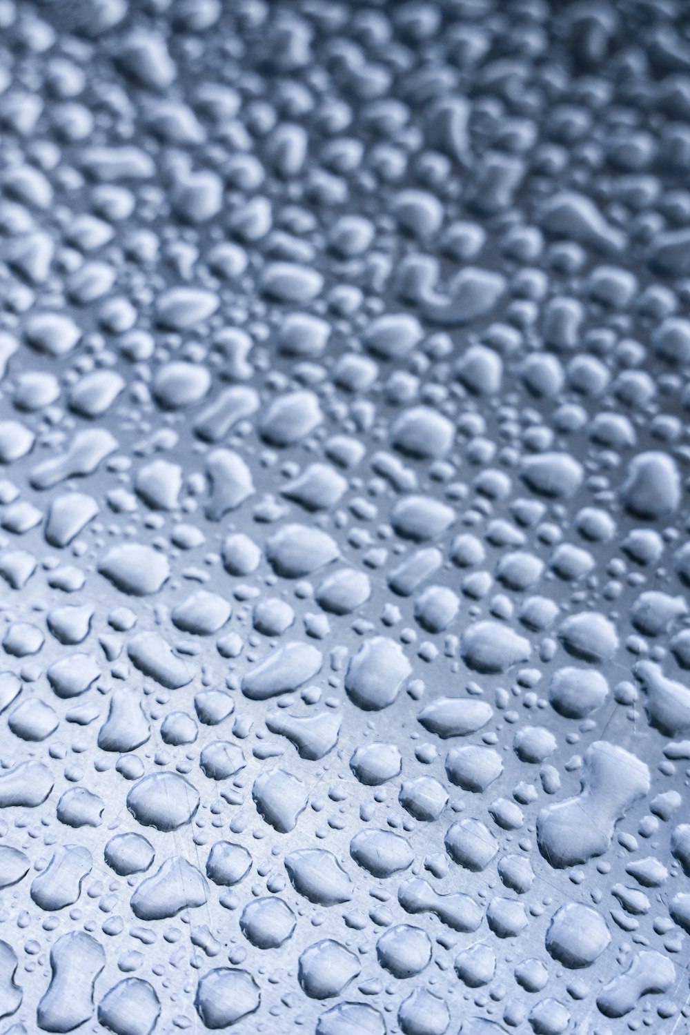 gotas de agua en una superficie gris