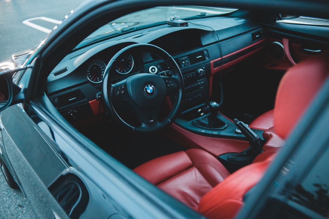 red and black car interior