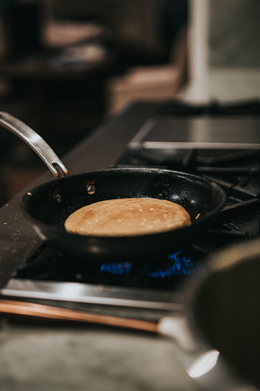 black frying pan on stove