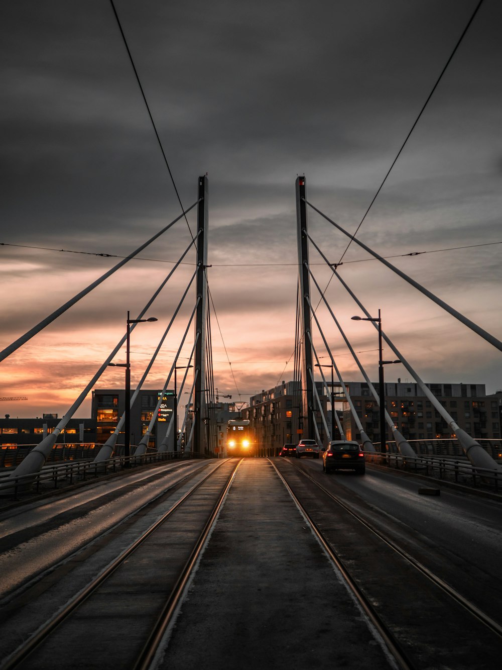 cars on road during sunset