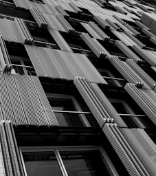 black and white concrete building