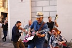 group of men playing musical instruments