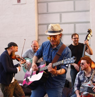 group of men playing musical instruments