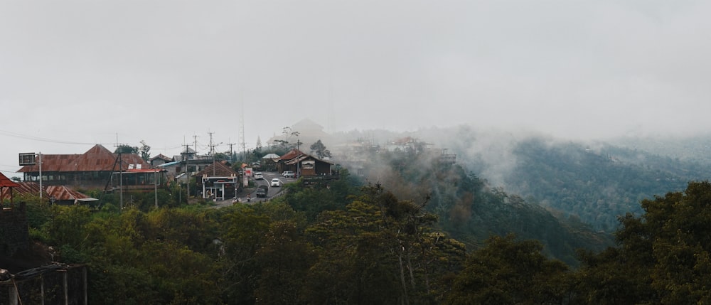 houses on top of mountain