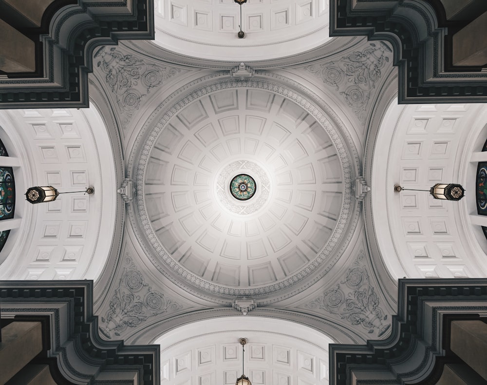 white and brown dome ceiling