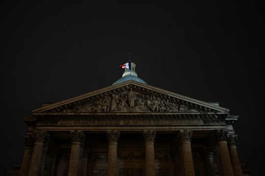 brown concrete building during nighttime in Panthéon France