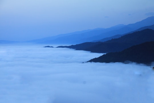 mountains covered with white clouds in Ramsar Iran