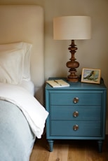 brown wooden 2 drawer nightstand