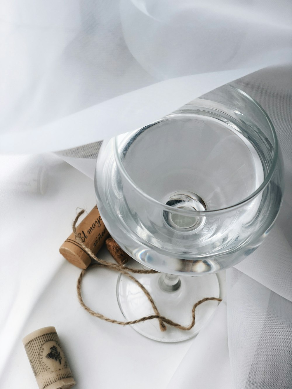 clear glass bowl on white table