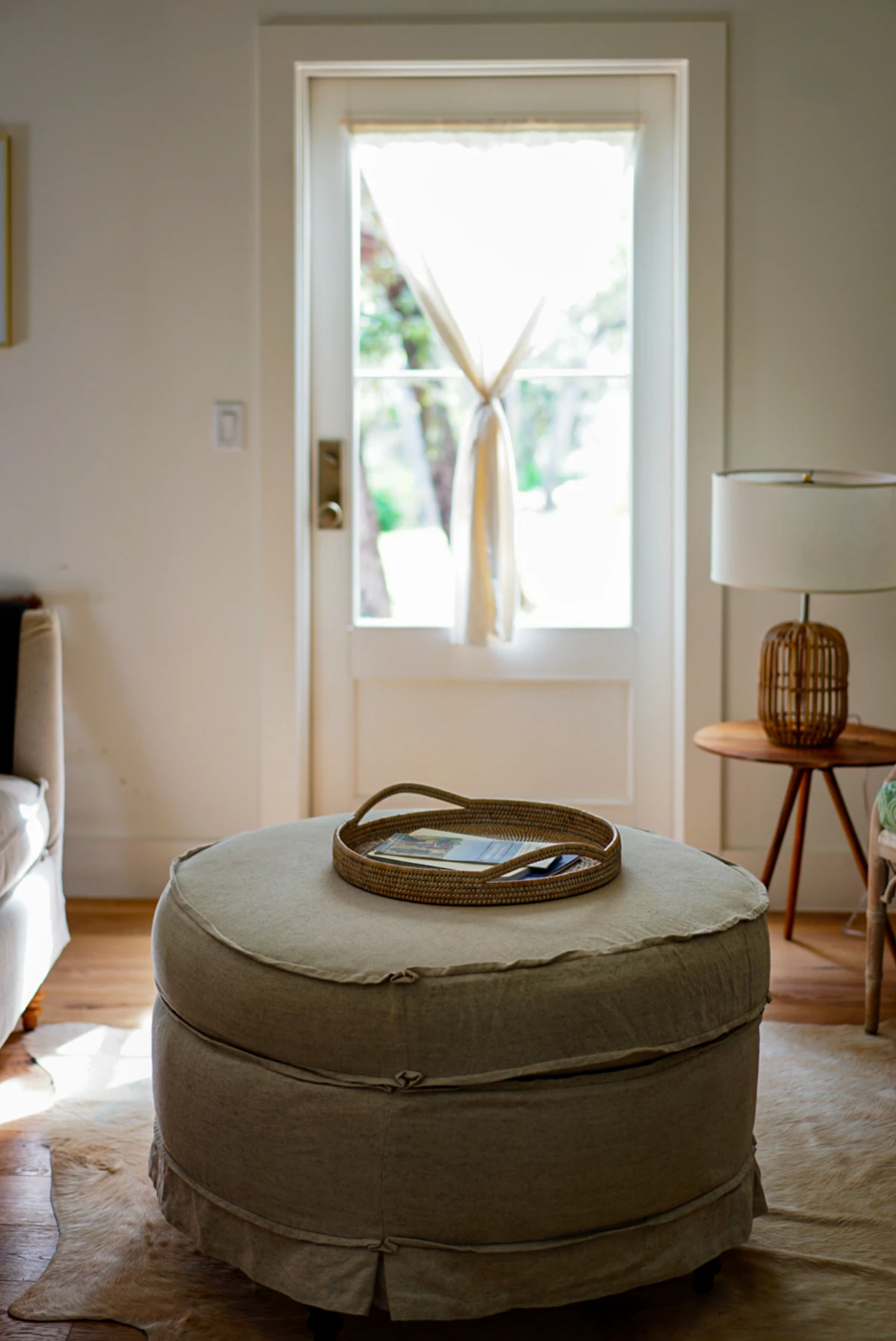 Natural woven and jute textures warming a small lounge