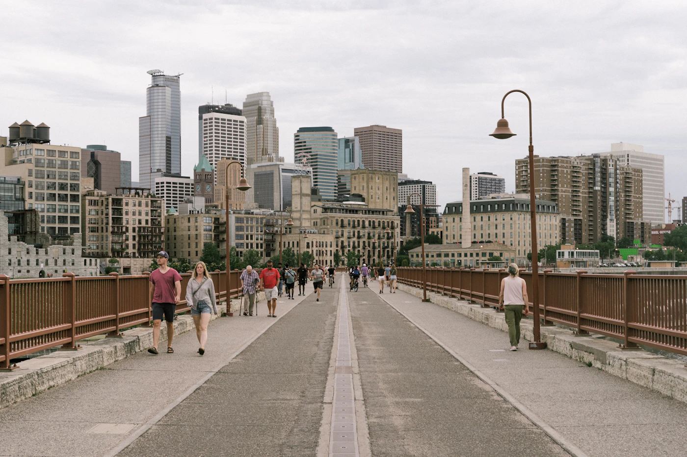 The Stone Arch Bridge over the Mississippi River in Minneapolis.