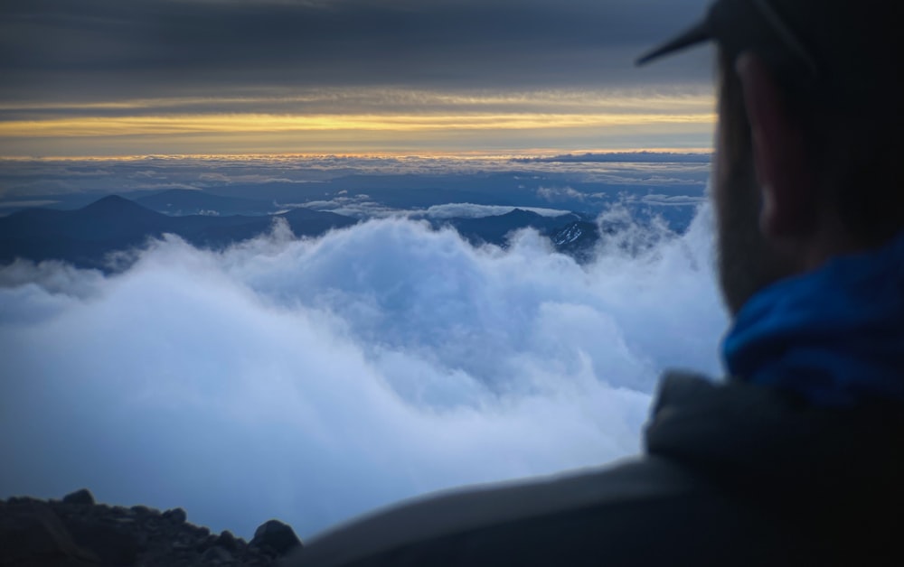 clouds over the mountains during sunset