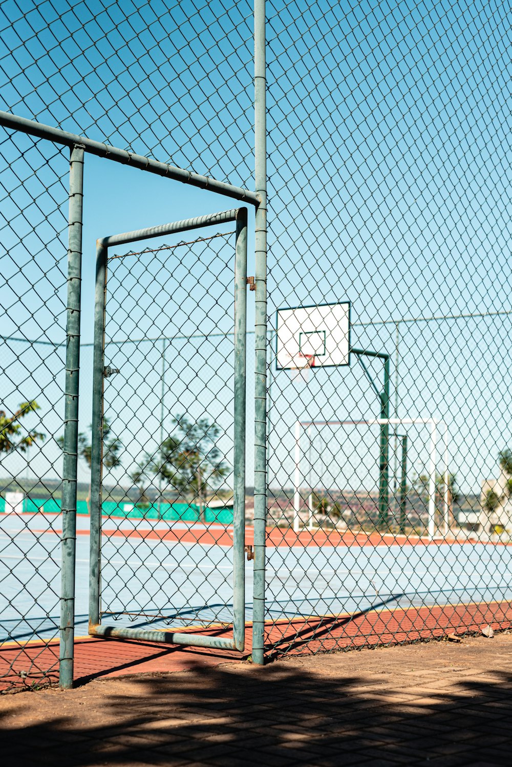 gray metal chain link fence